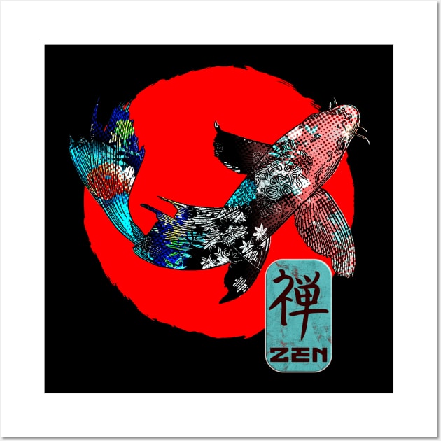 Japan Koi Carp Fish Water Pond Asian Japanese Symbol Art 245 Wall Art by dvongart